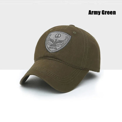 Fashion Classic Soft Top Embroidery Patch Washable Military Cadet Baseball Cap