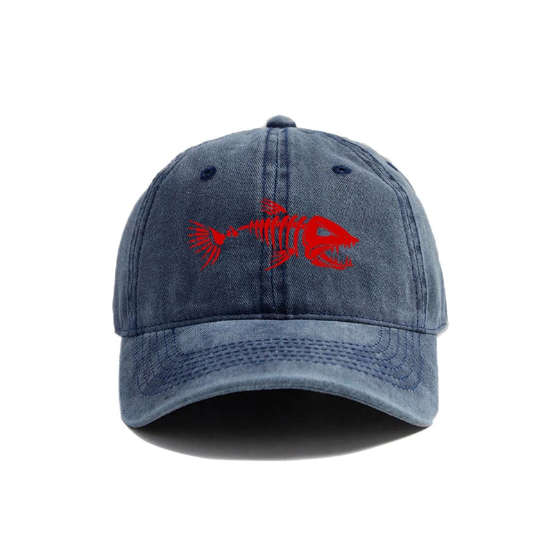 Fishbone Baseball Cap Fishing Skeleton Fish Bone