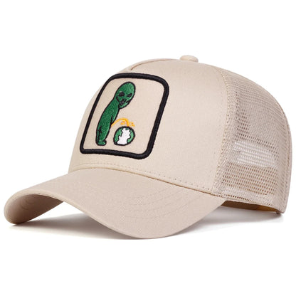 Alien Embroidered Adjustable Mesh Baseball Hat