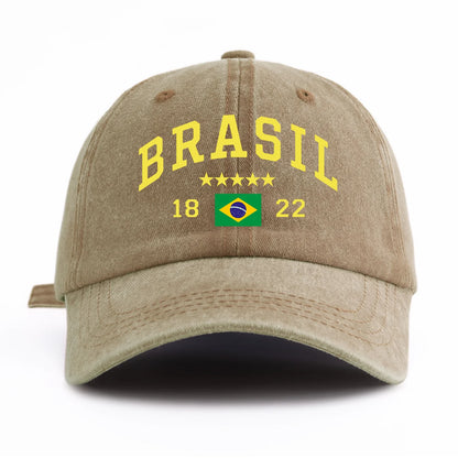 BRASIL Print Washed Baseball Cap For Adults