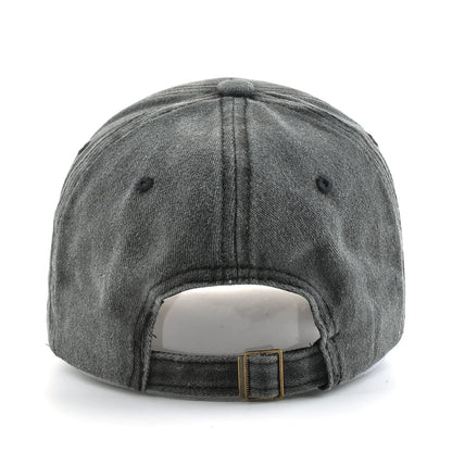 Vintage Denim Baseball Cap With Embroidery Wolf Patch Men Women