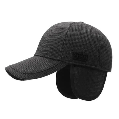 Men'S Winter Baseball Cap with Fleece Lining Thickened Windproof Ear Flap