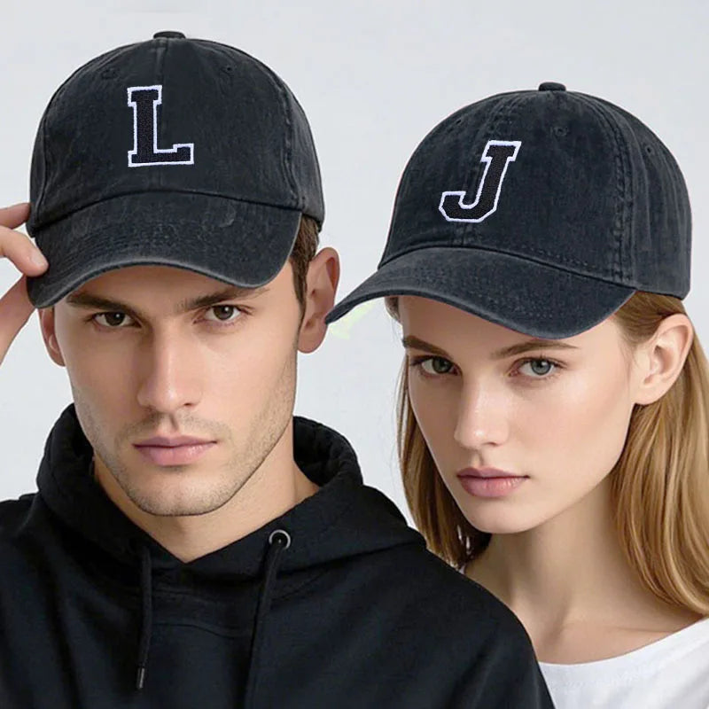 Initial Letter A-Z Embroider Baseball Cap