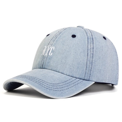 Unisex NYC Embroidery Denim Baseball Caps