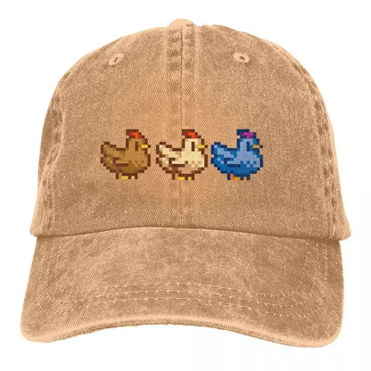 3 Chickens Baseball Cap Stardew Valley Game Abigail Sebastian Caps
