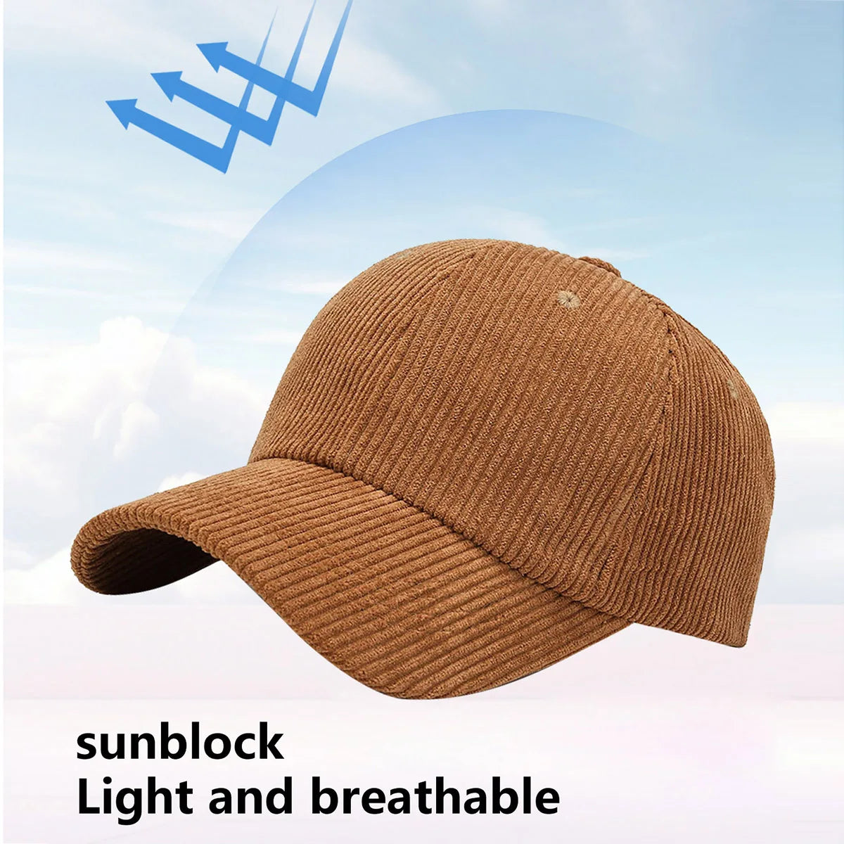 Fashion Suede Baseball Cap Men and Women Autumn and Winter Solid Retro Corduroy