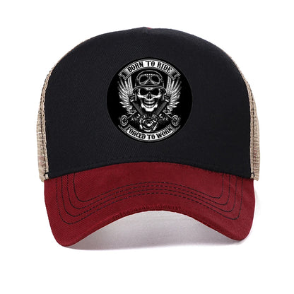 Born To Ride Forced To Work Funny Men Hat Fashion Motorcycle Lovers Baseball Cap
