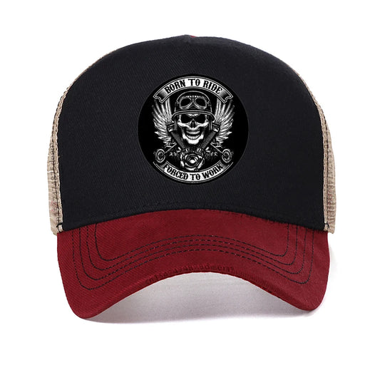 Born To Ride Forced To Work Funny Men Hat Fashion Motorcycle Lovers Baseball Cap