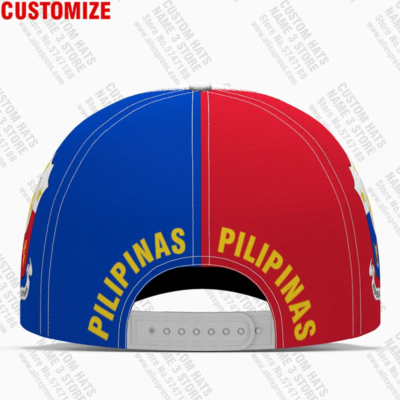 Philippines Baseball Caps Free Custom Name Team Logo Ph Hats Phl Country Travel Pilipinas Nation Filipino Flag