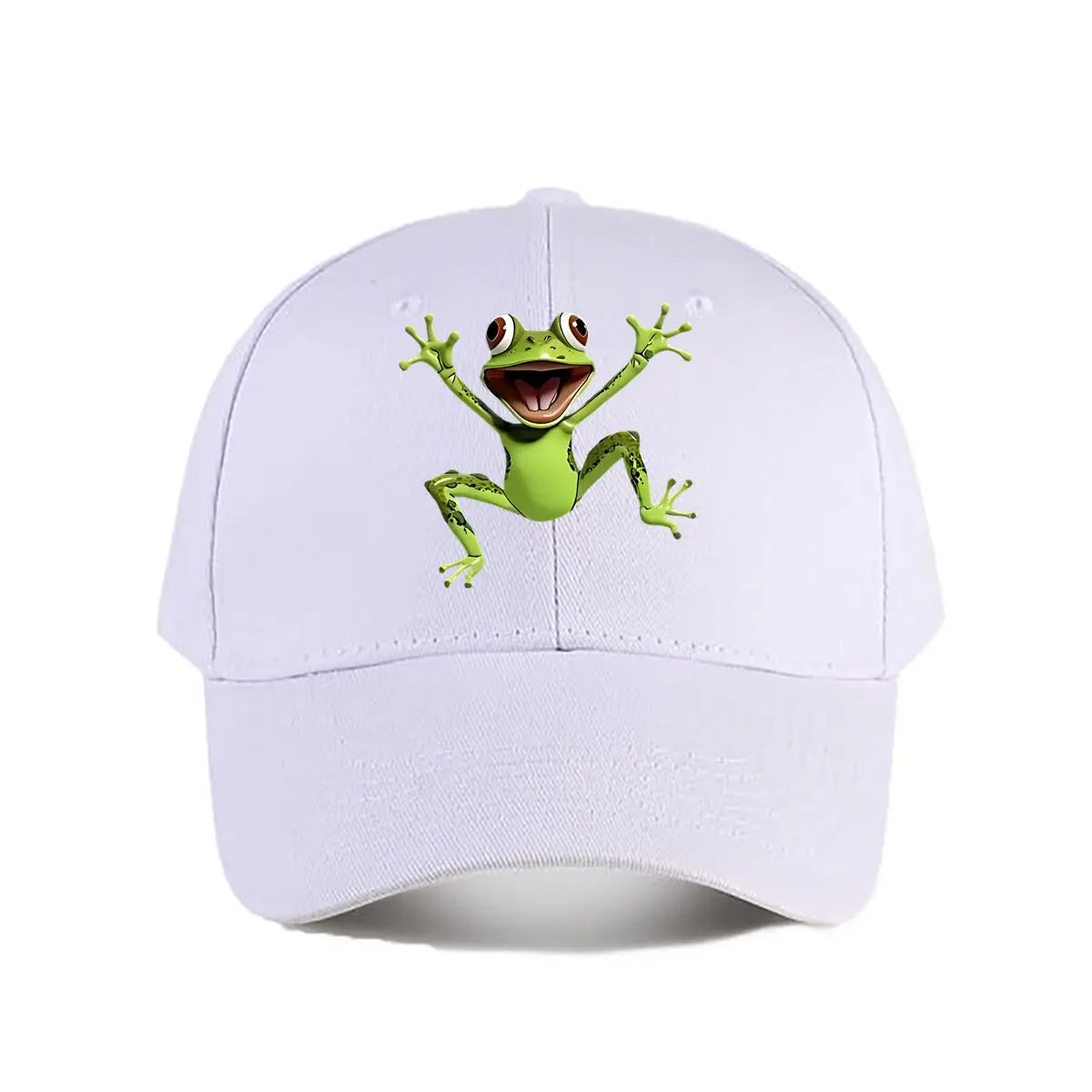 Cute Green Cartoon Frog Plastic Figurine Baseball Cap