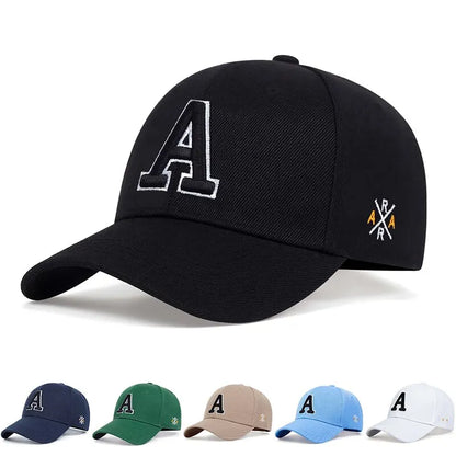 Unisex Simple Letter A Embroidery Baseball Caps Spring And Autumn
