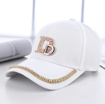 Fashion Diamond D Letter Baseball Cap