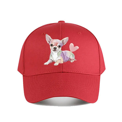Colorful Chihuahua Heart Tail Baseball Cap
