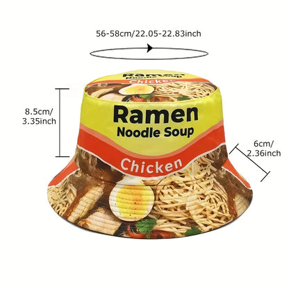 New Lamian Noodles Soup Printed Fisherman's Hat Bucket Hat