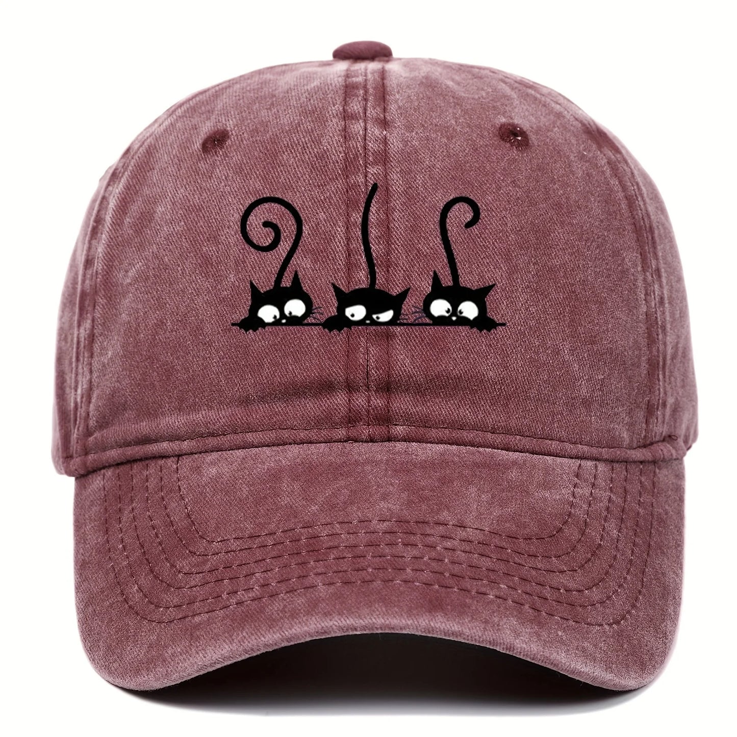Three Cute Cat Printed Baseball Hats For Men And Women