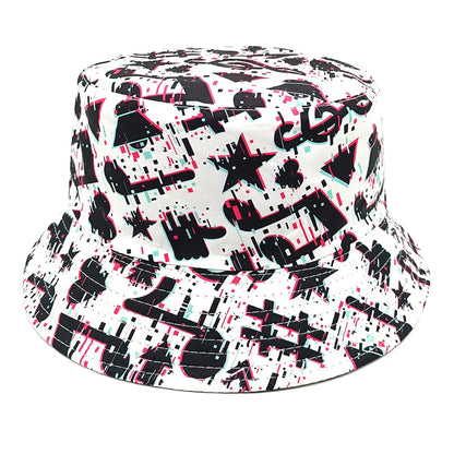 Double-sided Yellow Duck Print Pattern Panama Summer Sunscreen Fisherman Cap Bucket Hat
