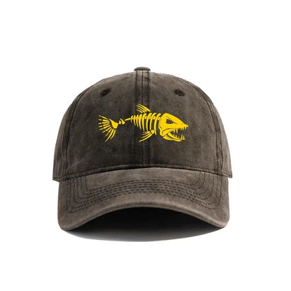 Fishbone Baseball Cap Summer Distressed Dad Hats Men