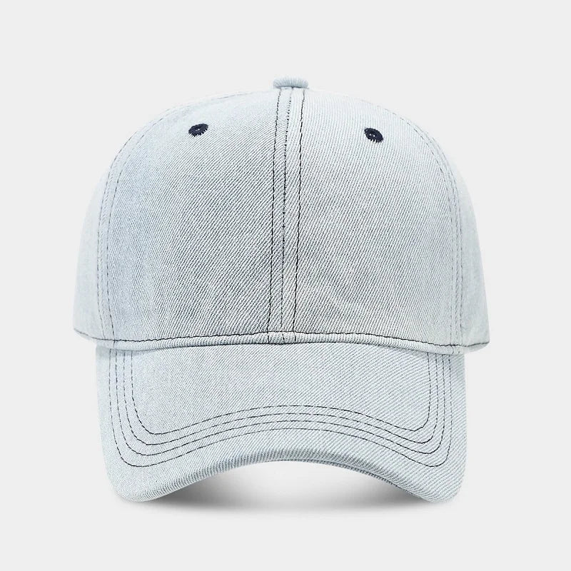 Fashion Korean Solid Color Denim Baseball Cap Women Men