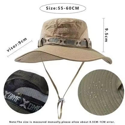 Summer Men Bucket Hat Wide Brim Panama Safari Hunting Hikingp