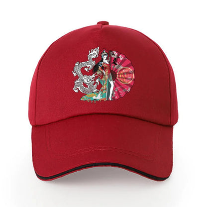 Summer Baseball Cap Solid Cotton Sun Hat Samurai Print