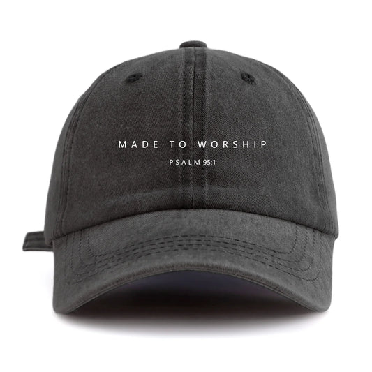 MADE TO WORSHIPR Print Washed Baseball Cap For Adults