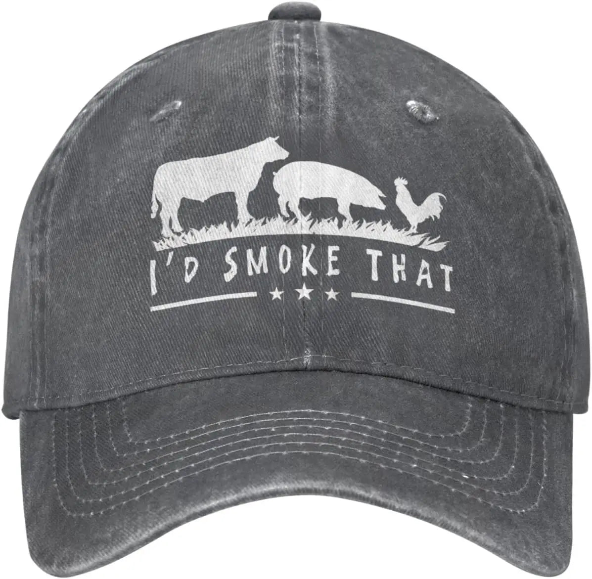 I'd Smoke That Patriot BBQ Barbeque Cook Chef Unisex Baseball Cap