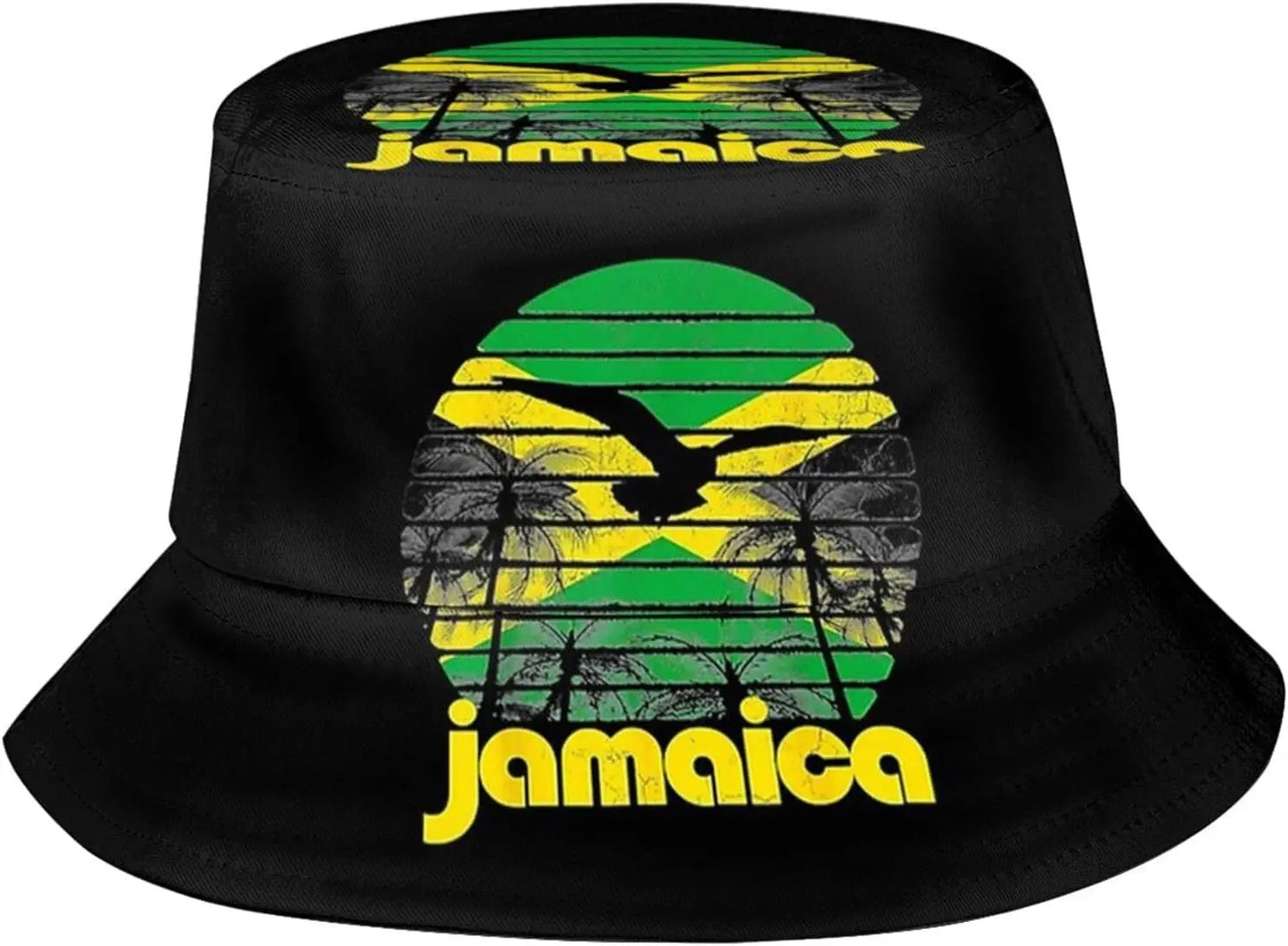 Jamaica Flag Jamaican Bucket Hat Wide Brim UV Protection Sun Hat