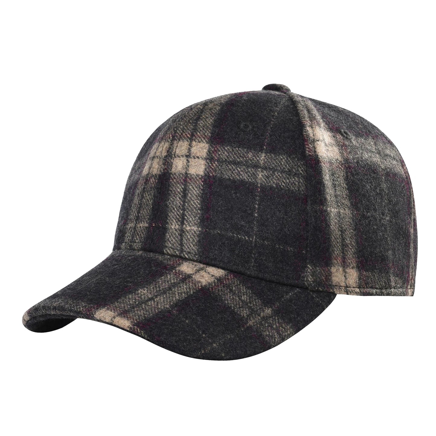 Wool Tweed Baseball Cap Casual Style Soft Unstructured Hat