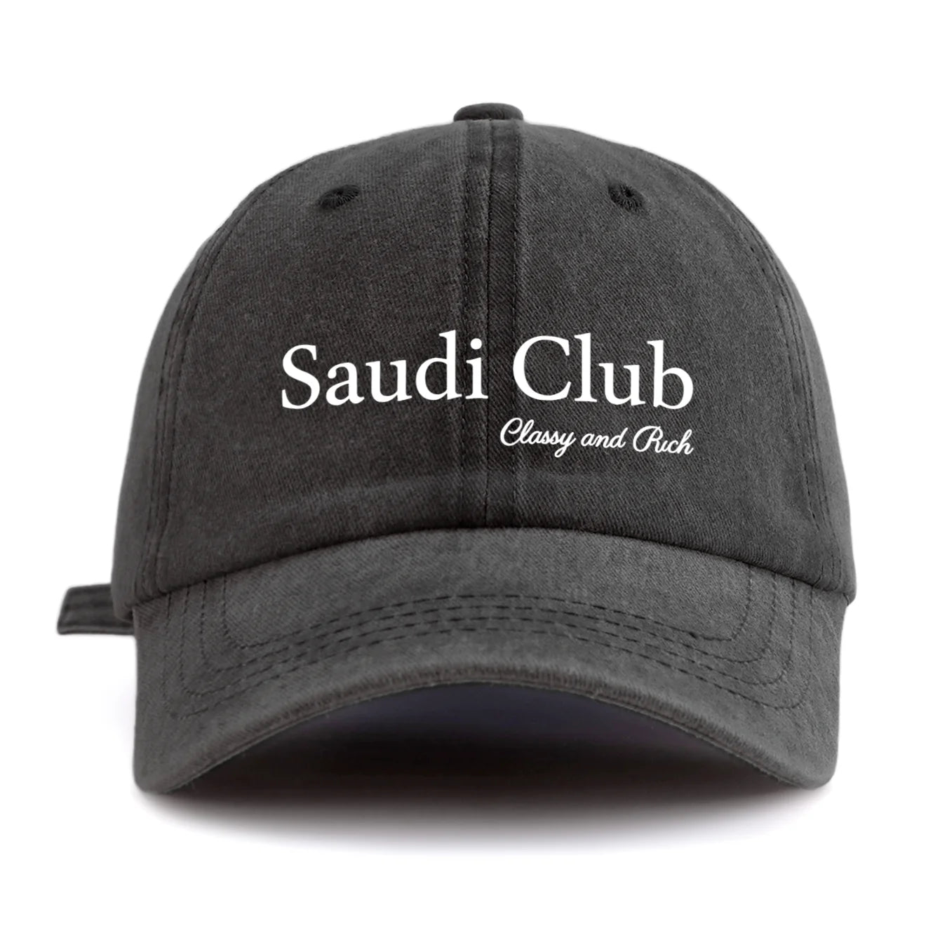 SAUDI C Print Washed Baseball Cap For Adults