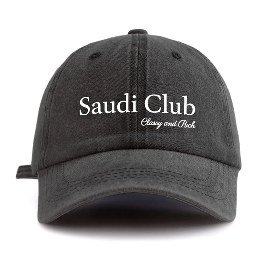 SAUDI C Print Washed Baseball Cap For Adults
