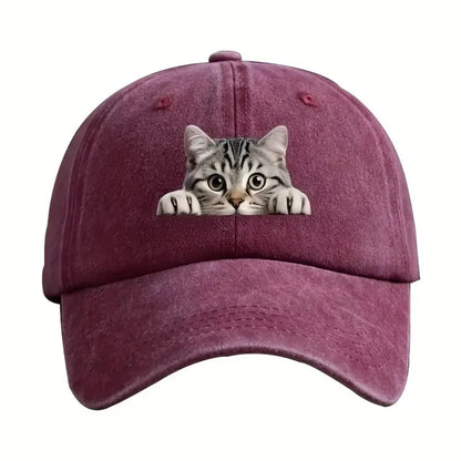 Trend Embroidery Cat Baseball Cap Cool Cat Hat