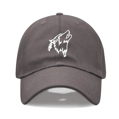 Wolf Embroidered Baseball Cap For Women Men