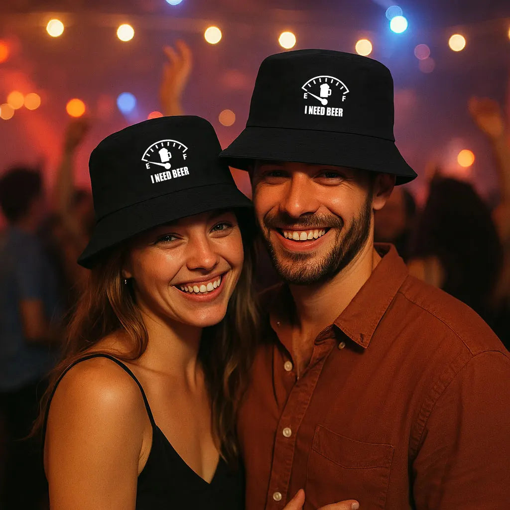 I Need Beer Printed Bucket Hat Women Men Casual Reversible Fisherman Cap