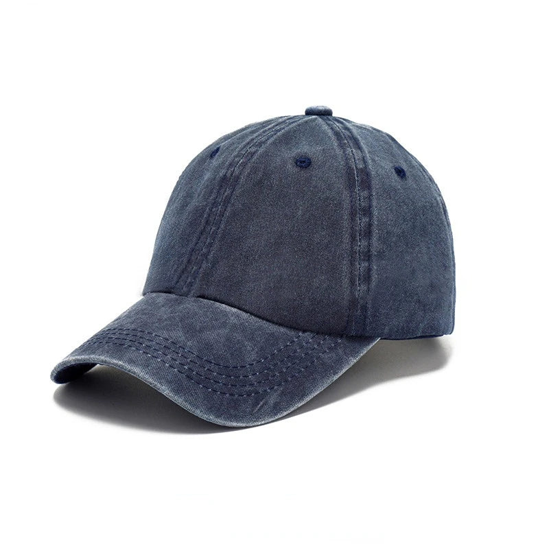 Solid Washed Denim Baseball Cap Vintage Unisex Cotton Sport Hat Women Men