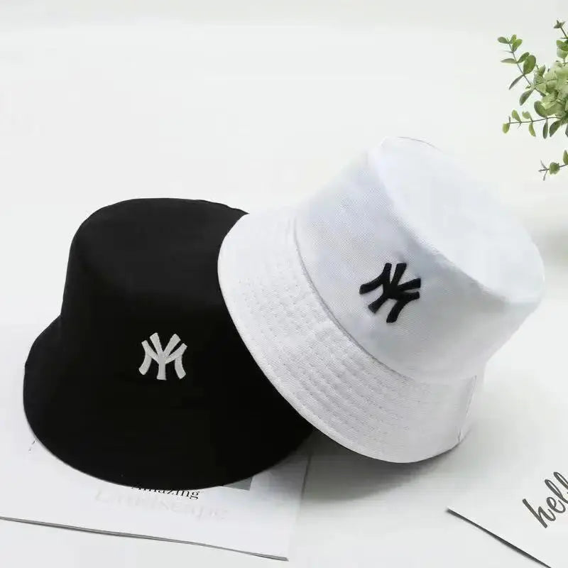 Unisex Letter Embroidery Personality Two-sided Bucket Hats