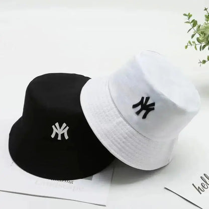 Unisex Letter Embroidery Personality Two-sided Bucket Hats