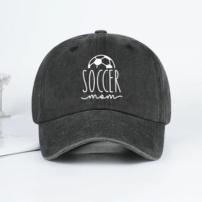 Soccer Mom Print Washed Baseball Cap