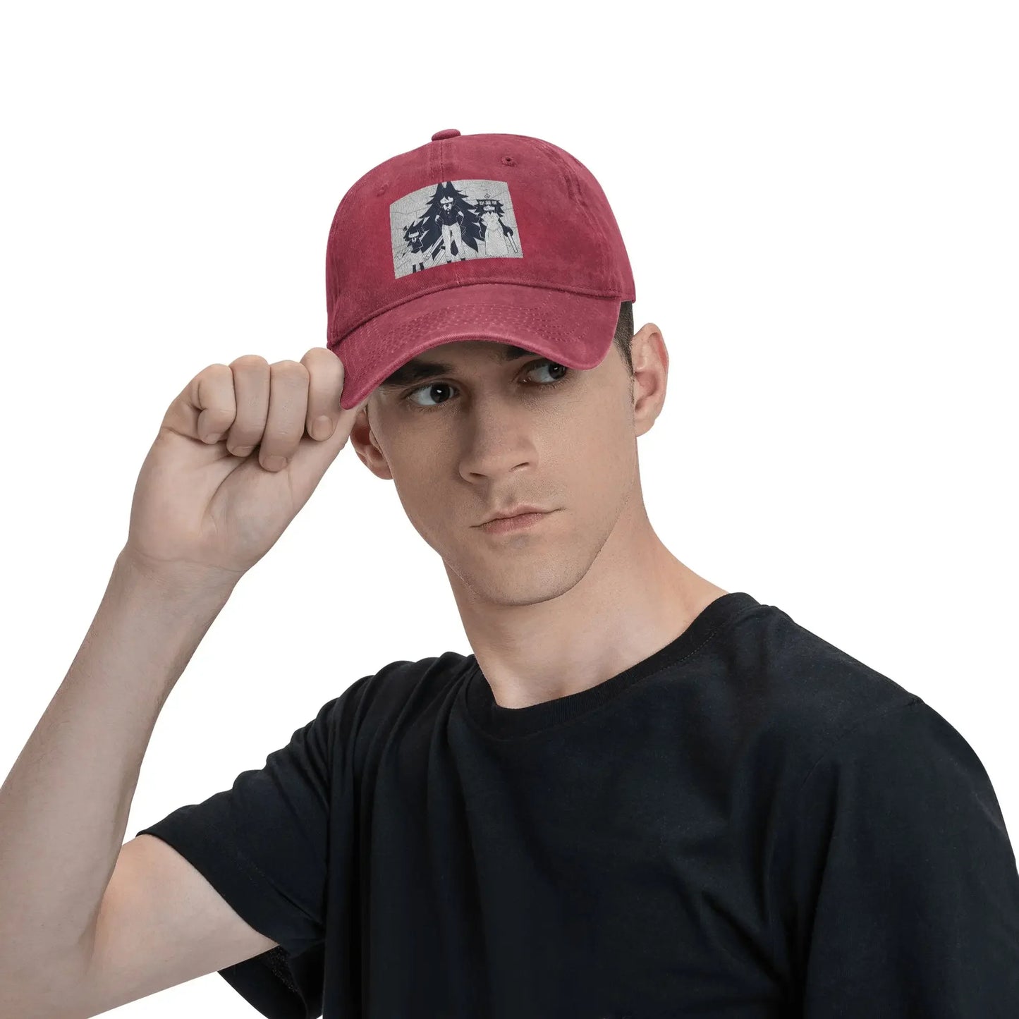 FPE Miss Circle Doodle Cartoon Game Denim Cap Casual Baseball Caps