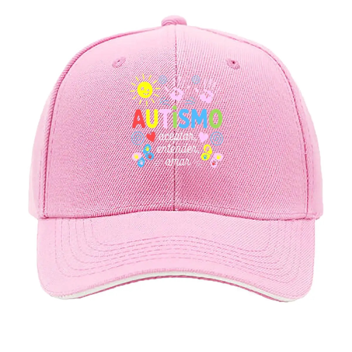 Autismo Colorful Handprints Sun Hearts Sandwich Baseball Cap