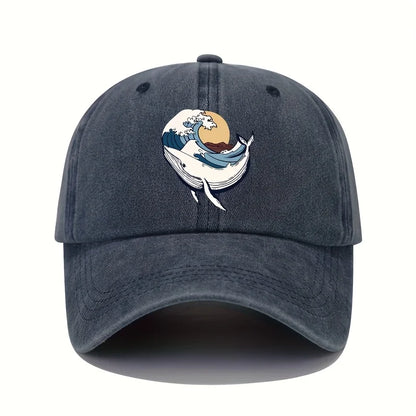 Adjustable Baseball Caps With Surfing And Wave patterns For Both Men And Women
