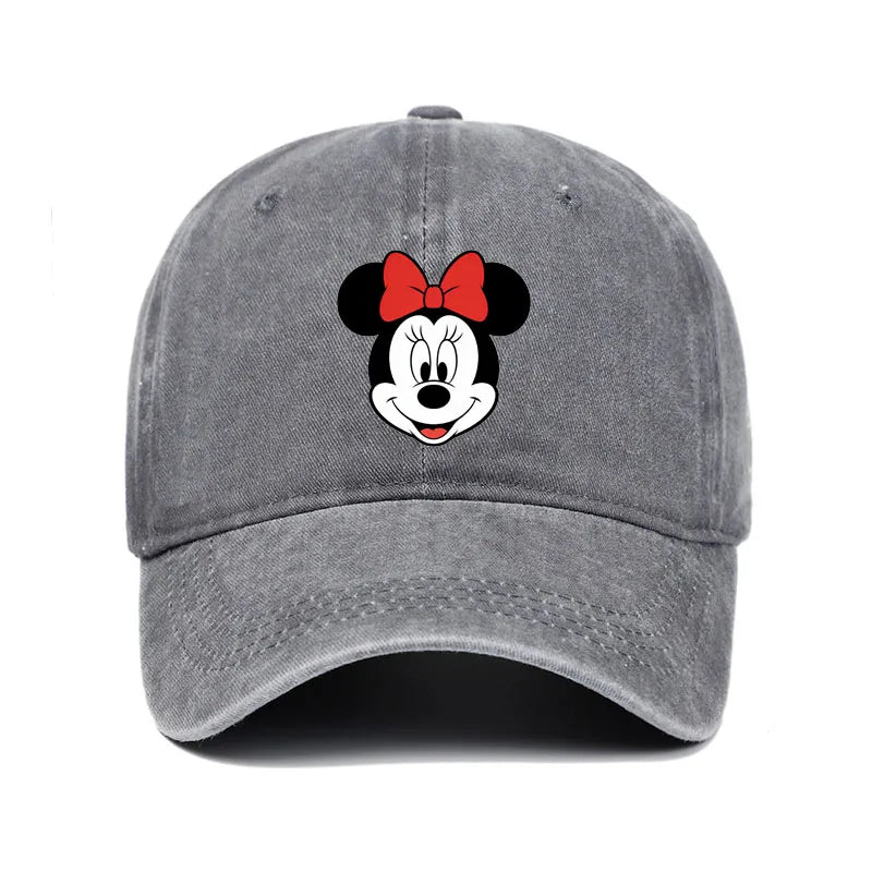 Unisex Vintage Washed Mickey Minnie Print Baseball Cap