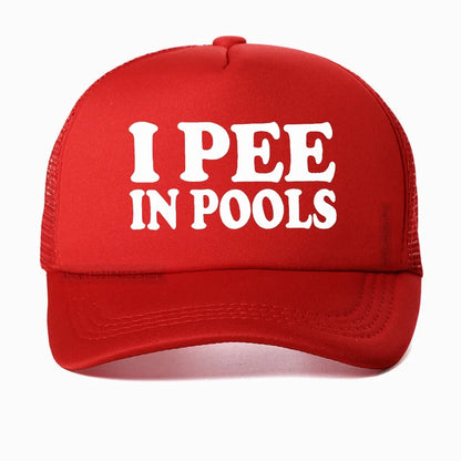 I Pee In Pools Letter Mesh Baseball Cap