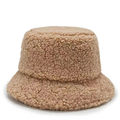 Warm Bucket Hat Unisex Winter Fleece Fisherman Cap