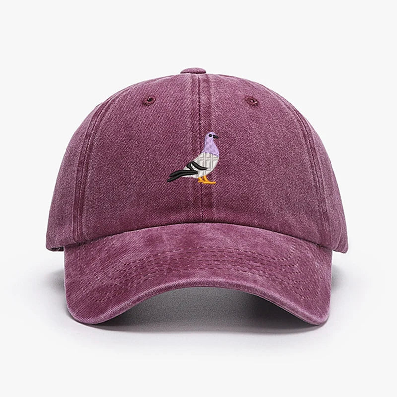 Embroidery Pigeon Spring Vintage Baseball Caps Men Women