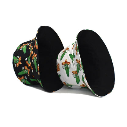 Mexican Style Cactus Print Bucket Hat