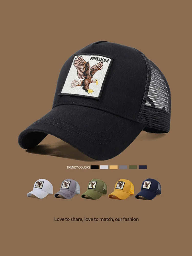 Unisex Baseball Cap With Eagle Embroidery & Applique