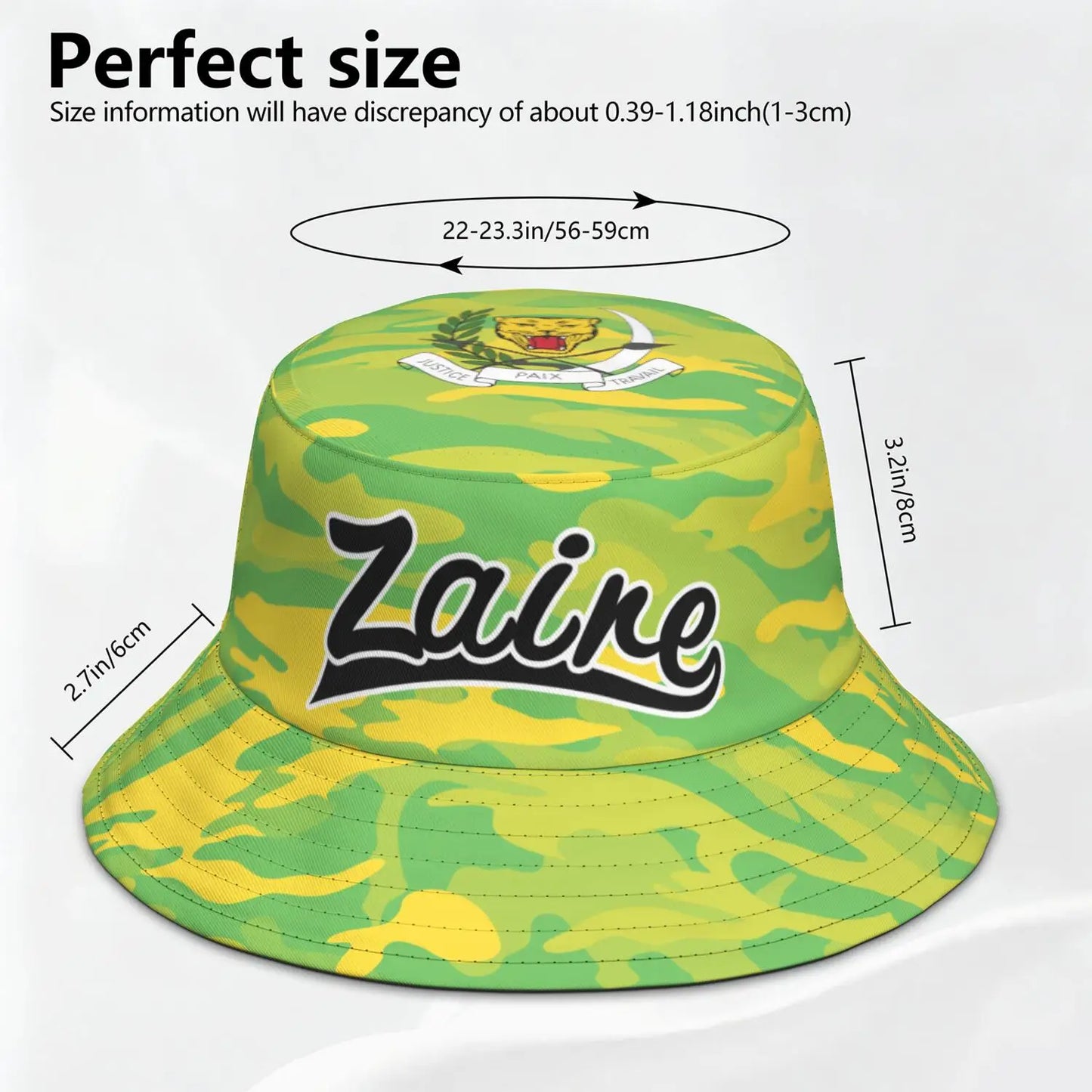 Zaire Free Custom Made Name Number Zar Bucket Cap