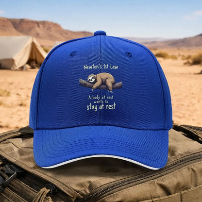 Newton's First Law Sloth Adjustable Baseball Hat