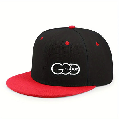 Unisex Adjustable Snapback Cap Street Flat Brim Hat Printed GOD IS GOOD