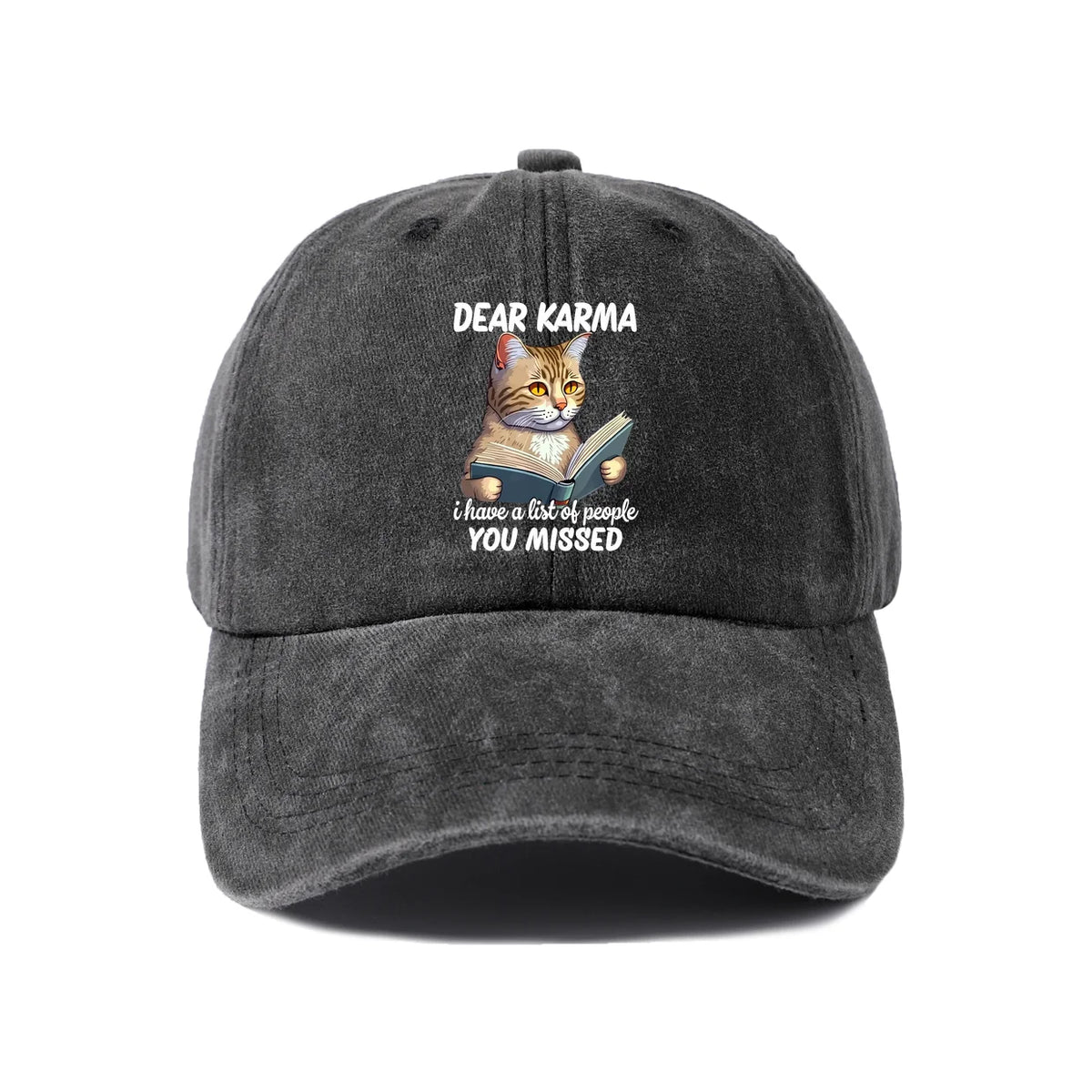 Dear Karma Cat Quote Graphic Baseball Cap